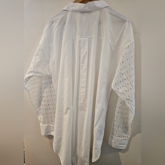 NWT LOFT oversized cotton button up blouse. Size XL - Picture 7 of 7